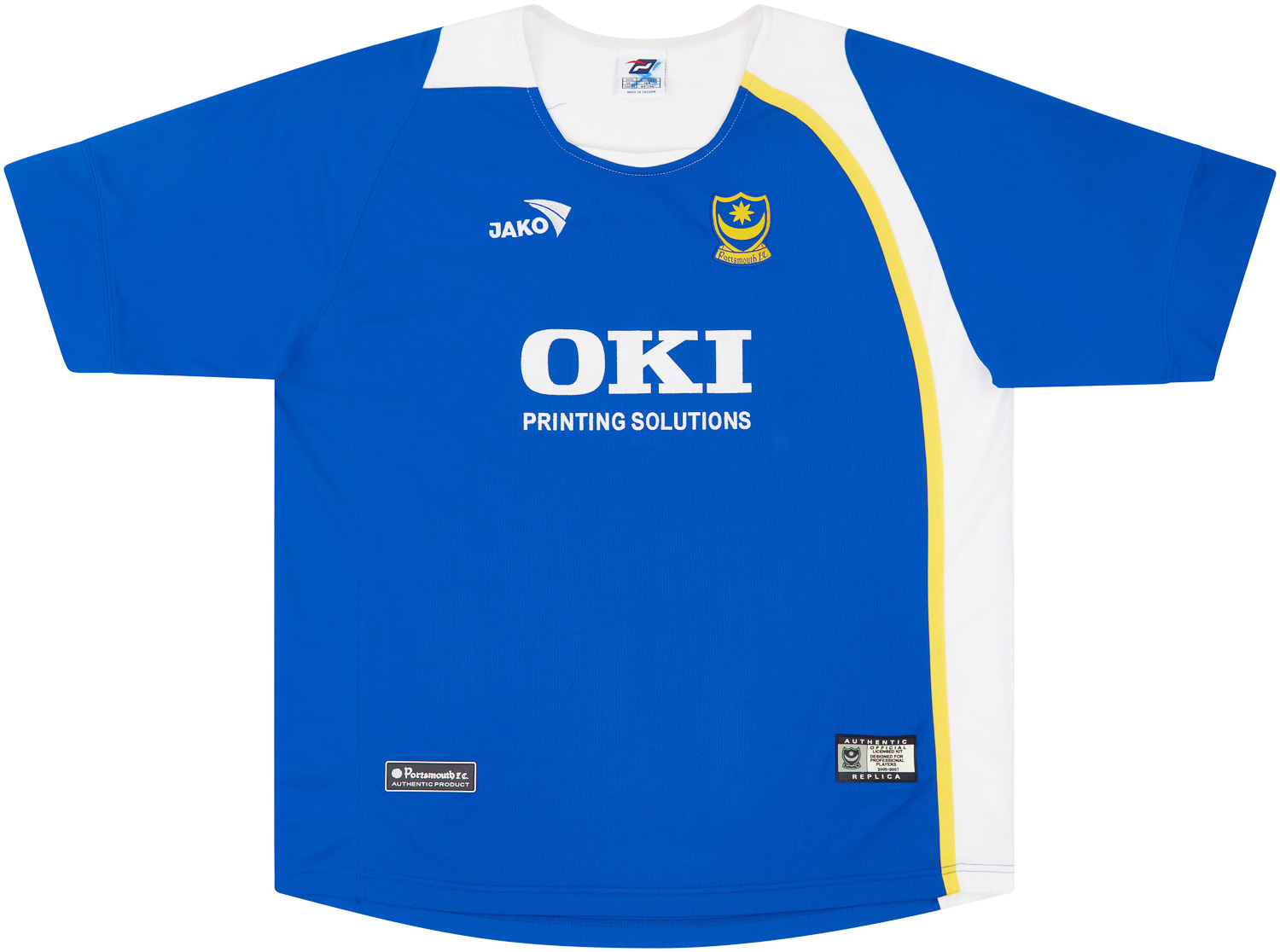 Portsmouth Home Football Shirt 2008 2009 Sponsored By OKI