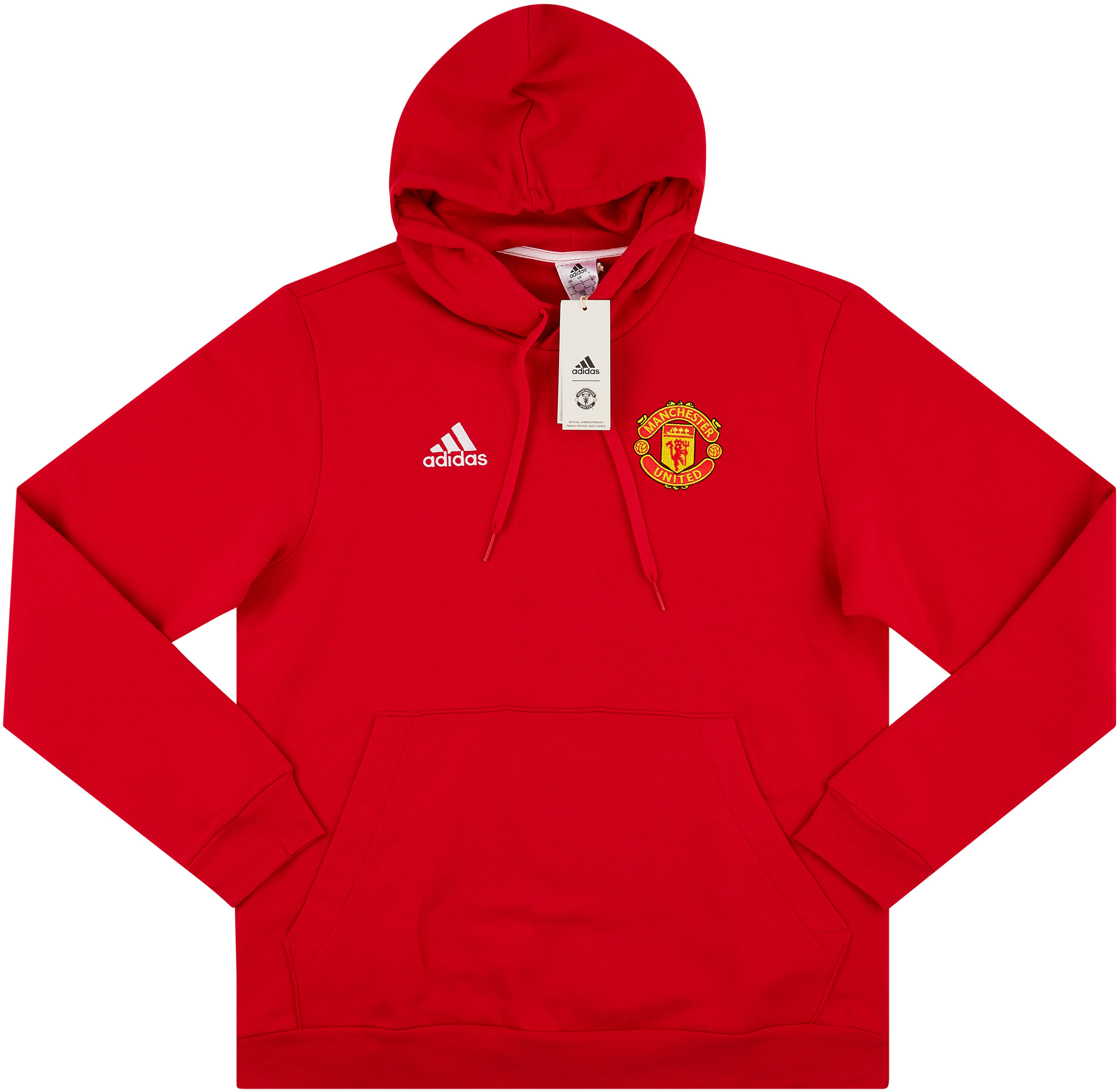 2023-24 Manchester United adidas DNA Hooded Sweat Top - NEW