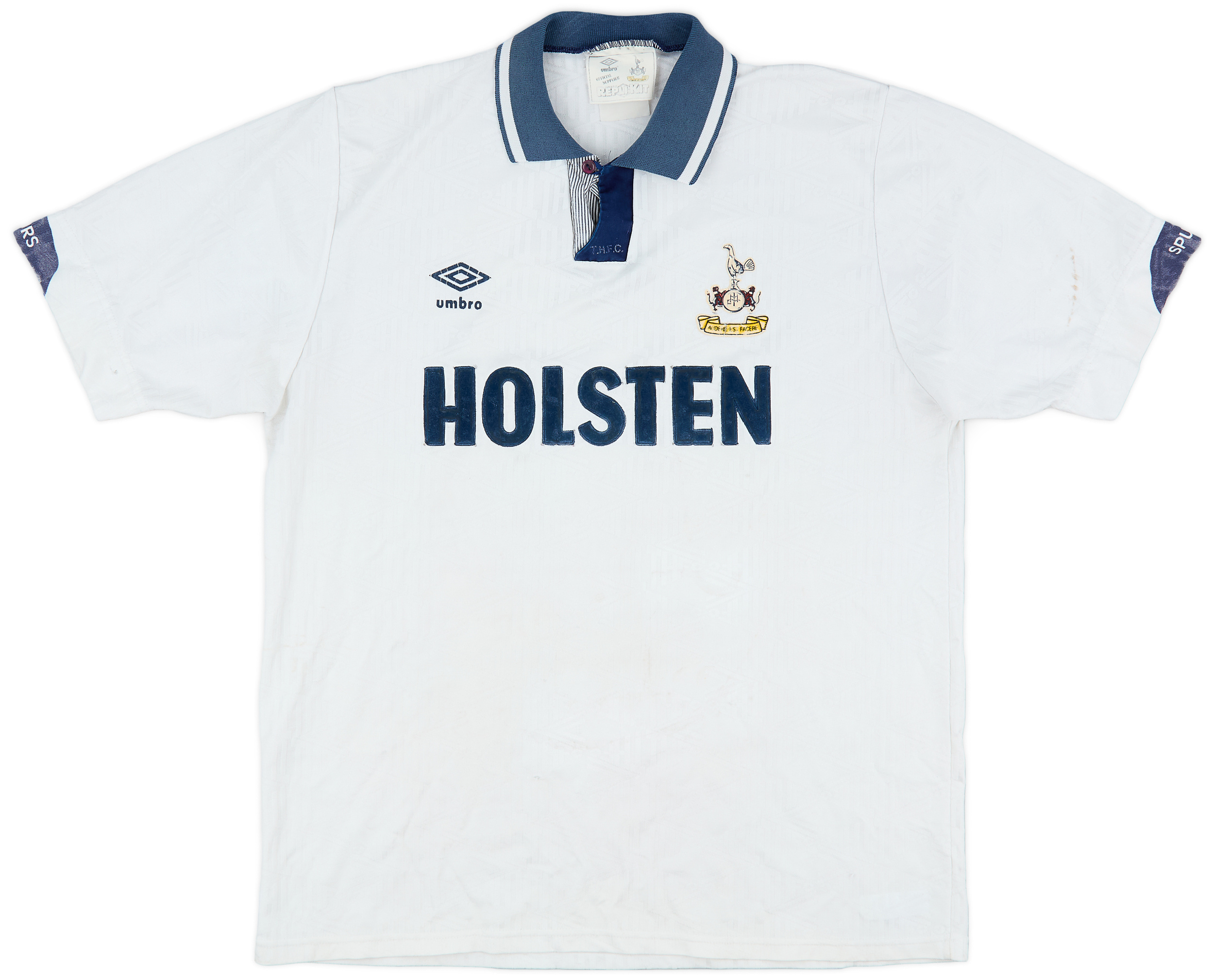 Tottenham Hotspur Home football shirt 1989 - 1991. Sponsored by Holsten