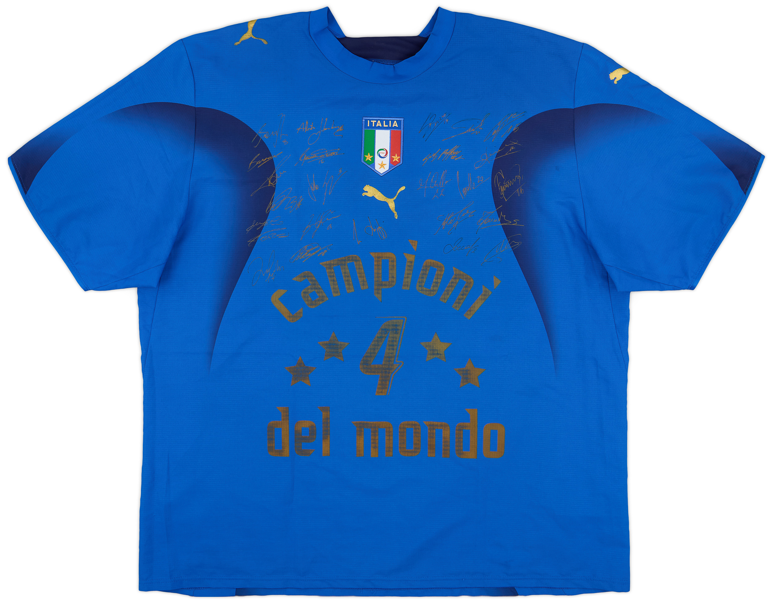 2006 Italy 'Campioni Del Mondo' 'Signed' Home Shirt - 7/10 - ()