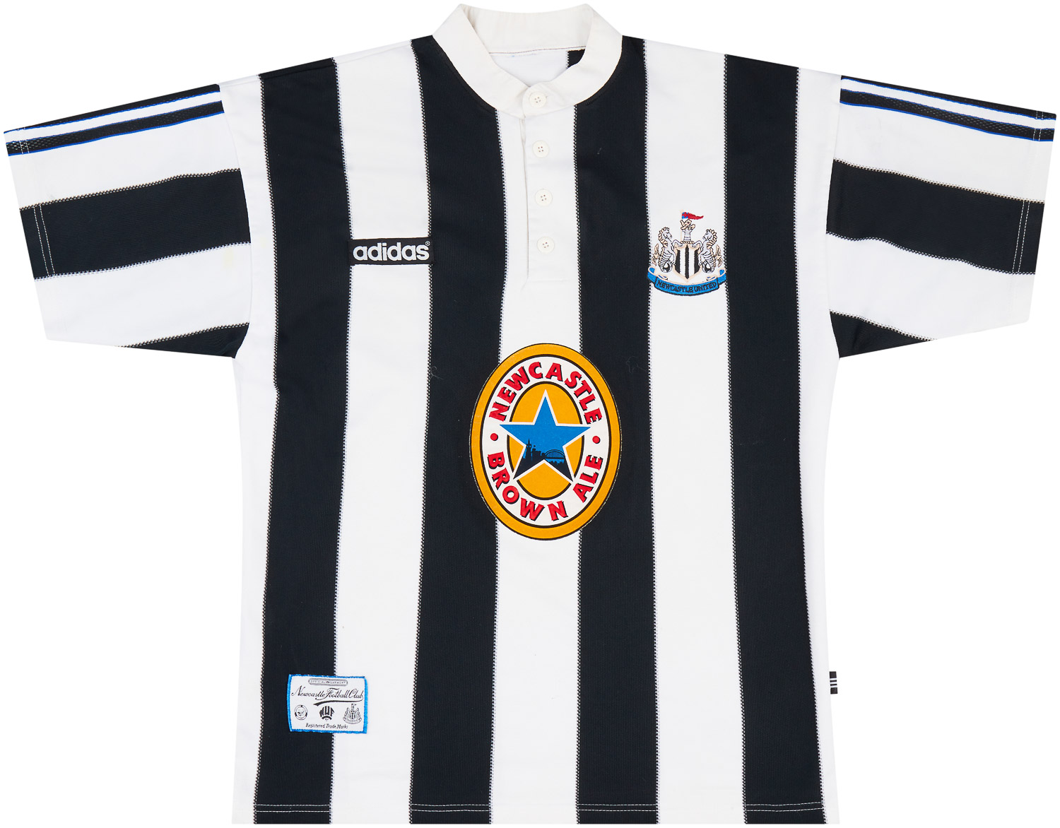 Newcastle Home football shirt 1991 - 1993. Sponsored by Newcastle Brown Ale