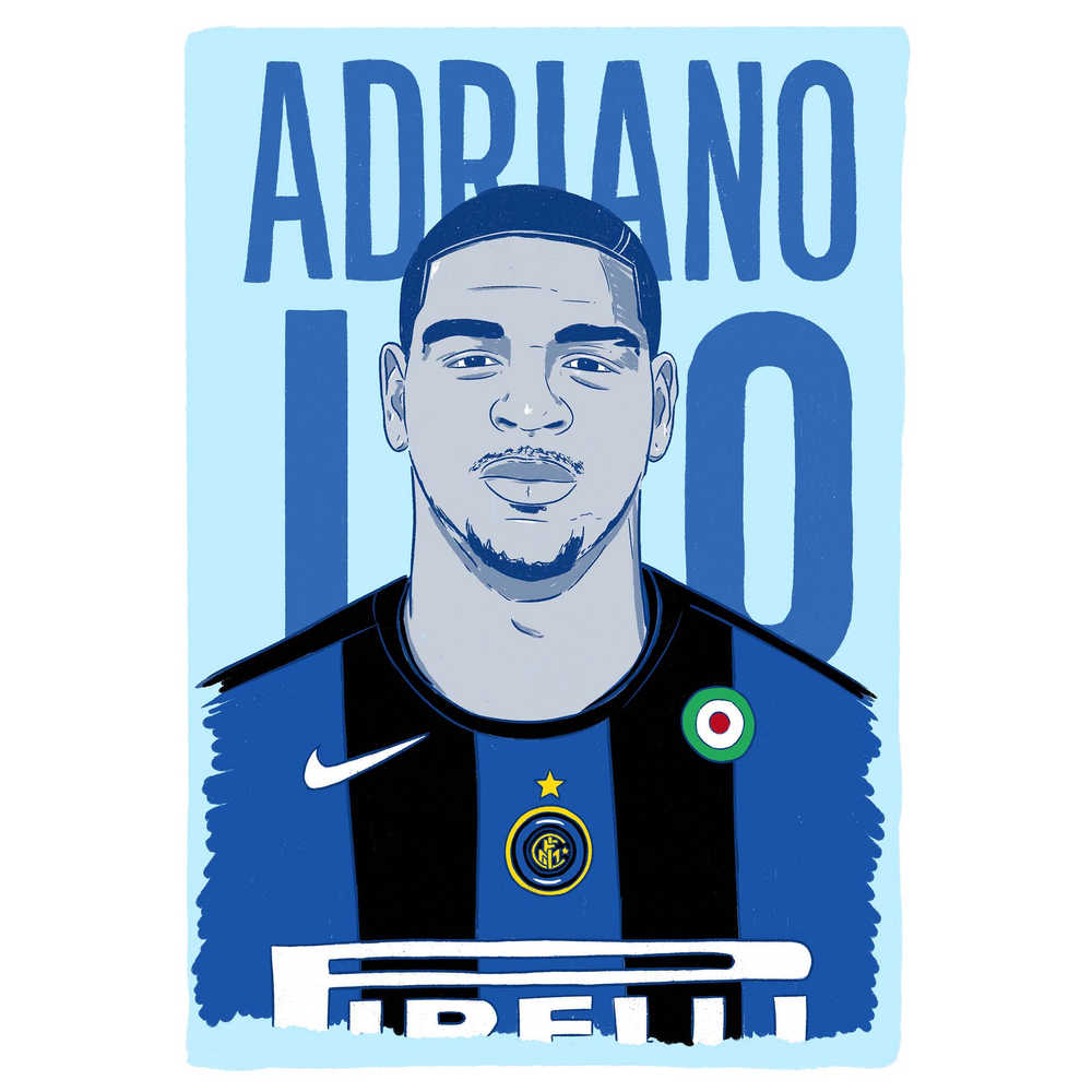 2005-06 Inter Milan Adriano #10 Serie A Icons A3 Poster/Print