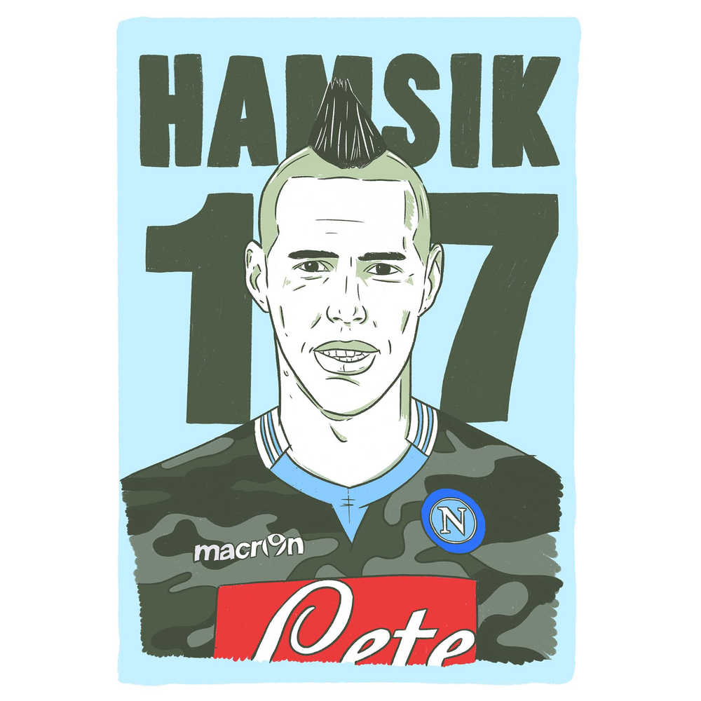 2013-14 Napoli Hamšík #17 Serie A Icons A3 Poster/Print