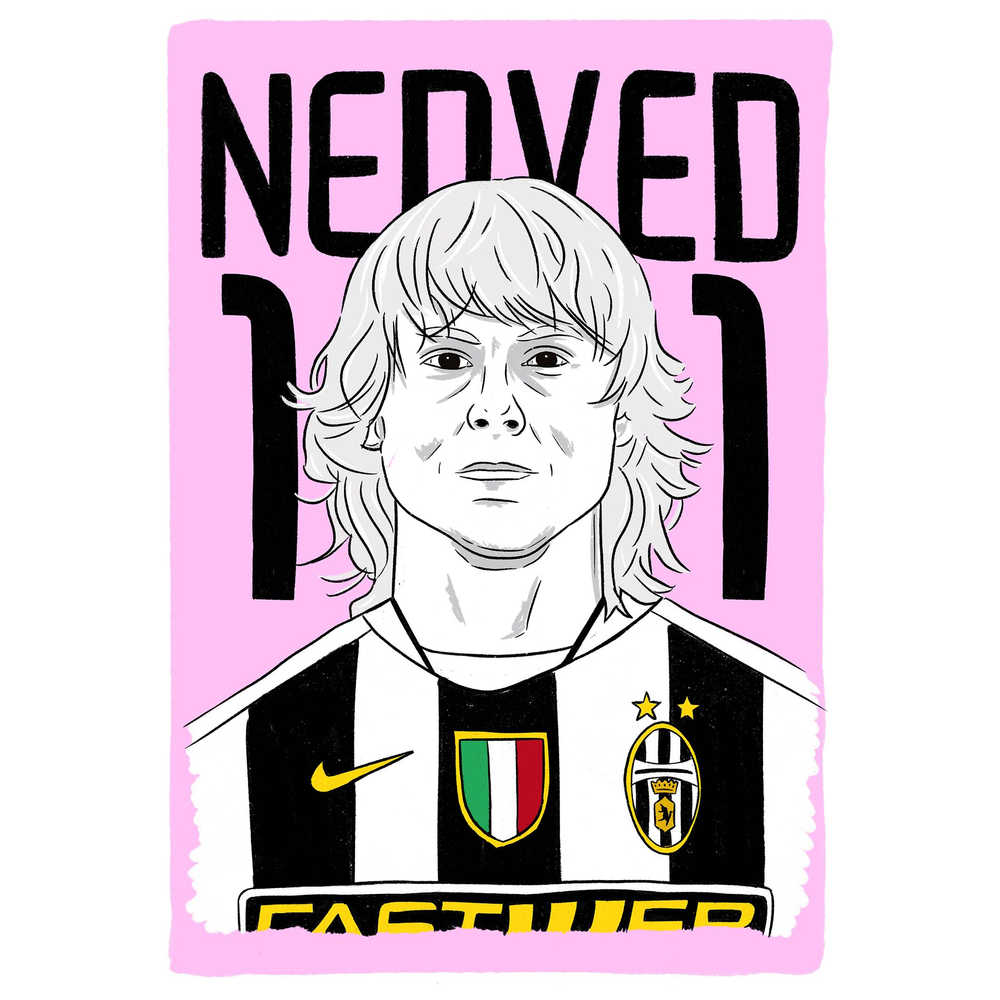 2003-04 Juventus Nedvěd #11 Serie A Icons A3 Poster/Print
