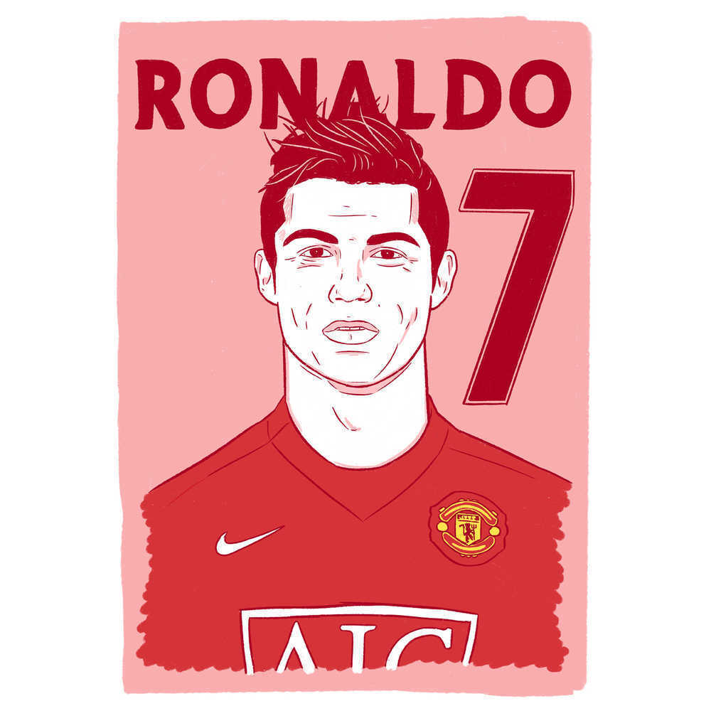 2007-09 Manchester United Ronaldo #7 Premier League Icons Poster/Print