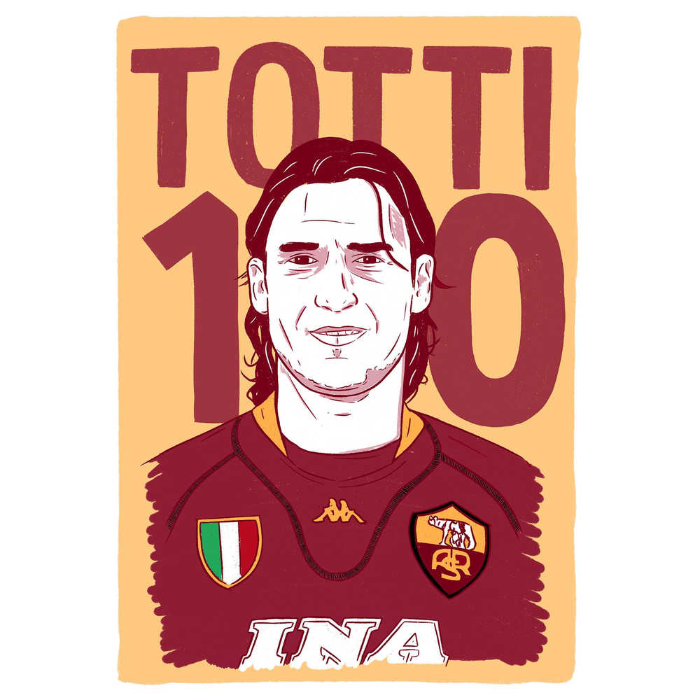 2001-02 Roma Totti #10 Serie A Icons A3 Poster/Print