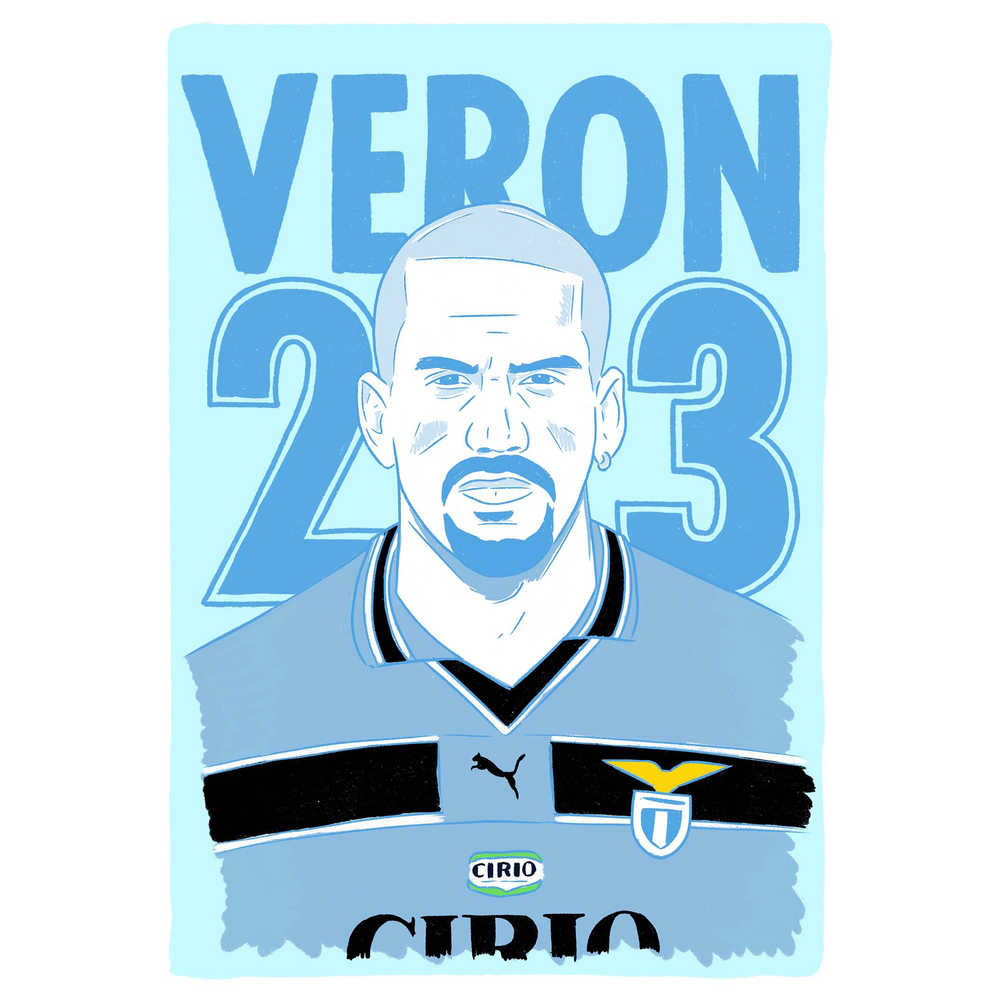 1998-00 Lazio Verón #23 Serie A Icons A3 Poster/Print
