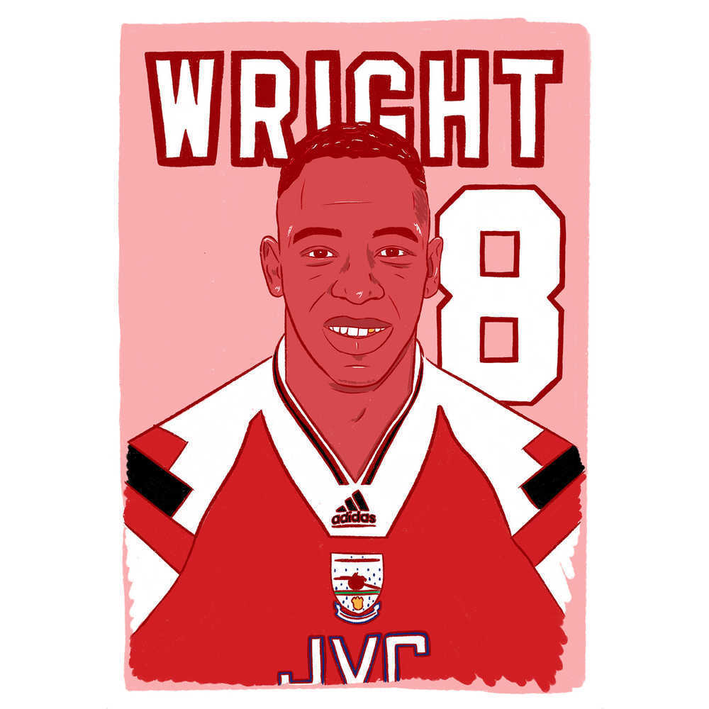1992-94 Arsenal Wright #8 Premier League A3 Poster/Print