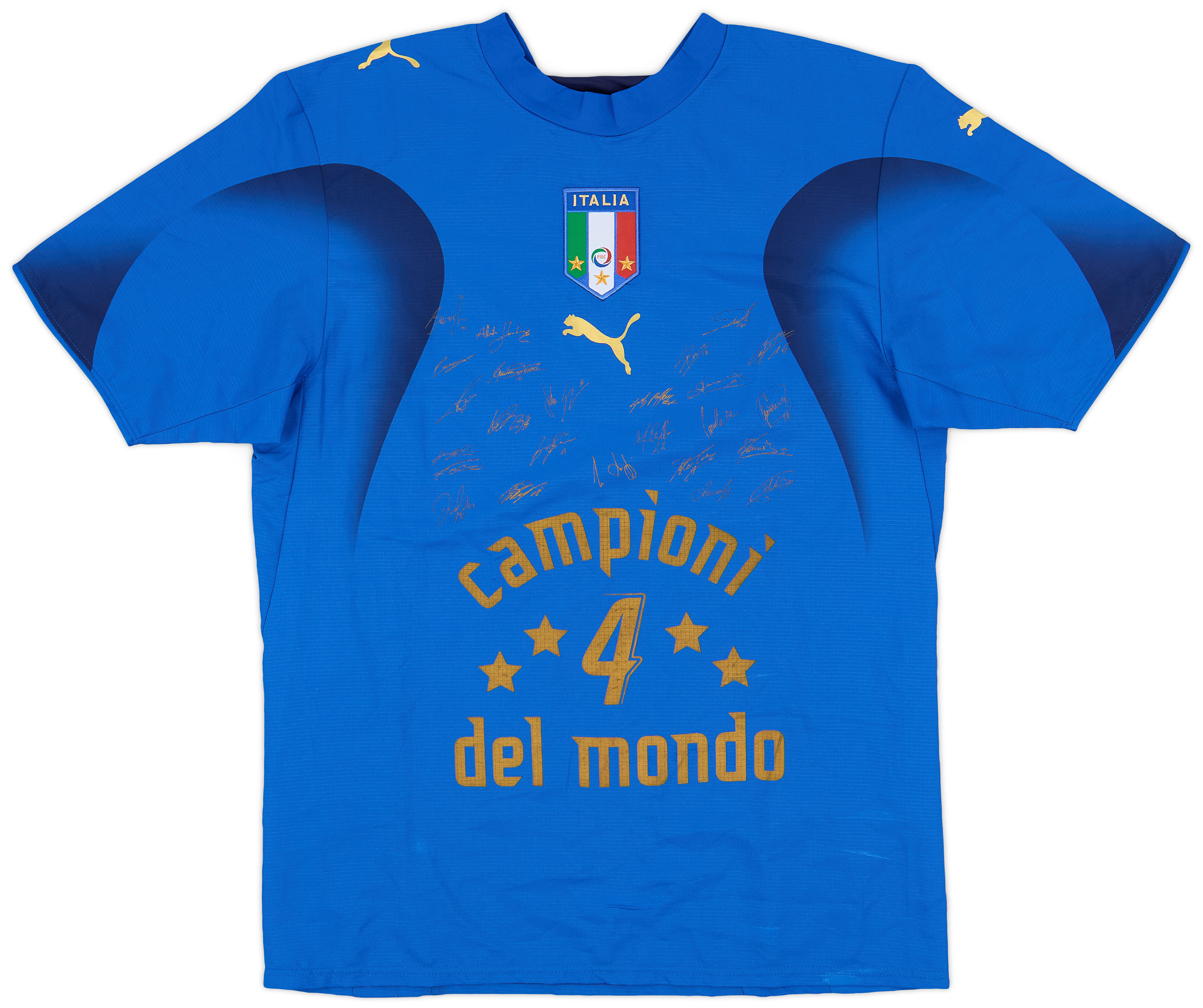 2006 Italy 'Campioni Del Mondo' 'Signed' Home Shirt - 9/10 - ()