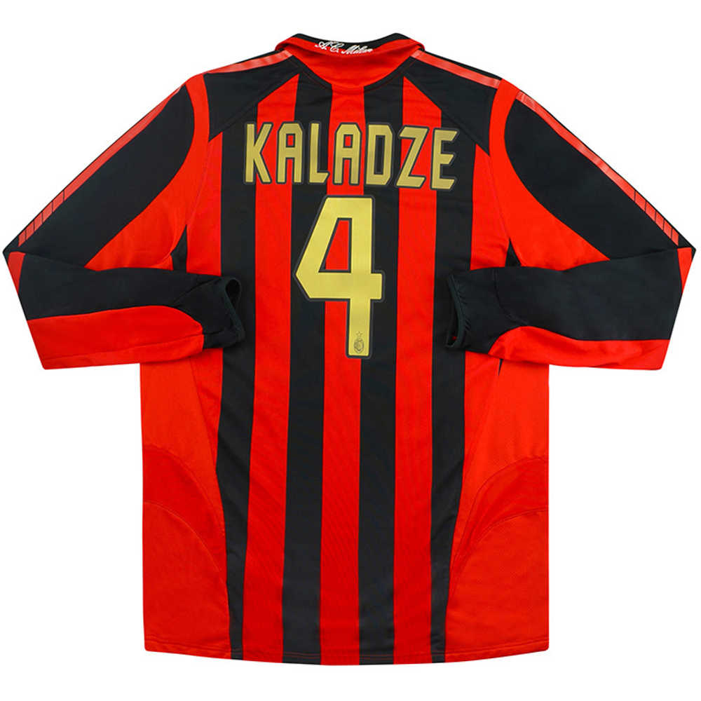 2005-06 AC Milan Player Issue Home L/S Shirt Kaladze #4 *As New* S