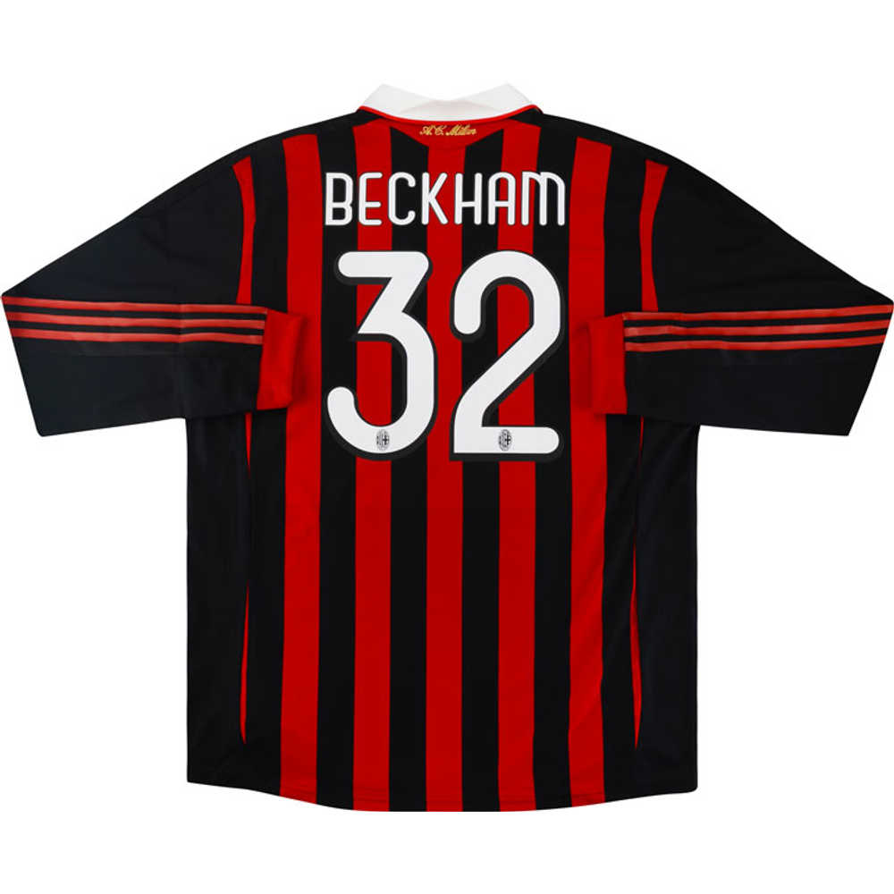2009-10 AC Milan Home  L/S Shirt Beckham #32 (Excellent) XXL