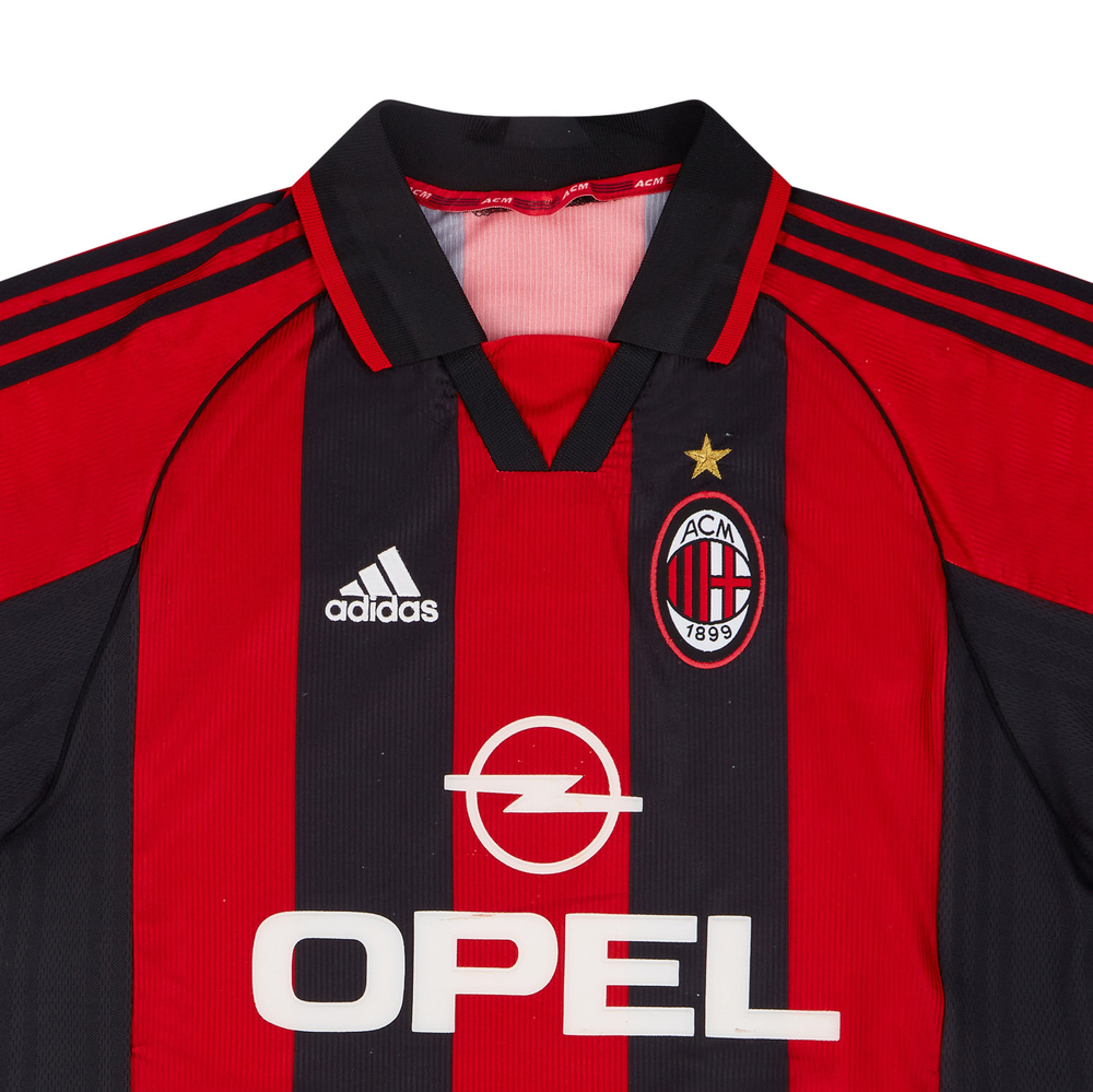1998-00 AC Milan Home Shirt Weah #9 (Excellent) L