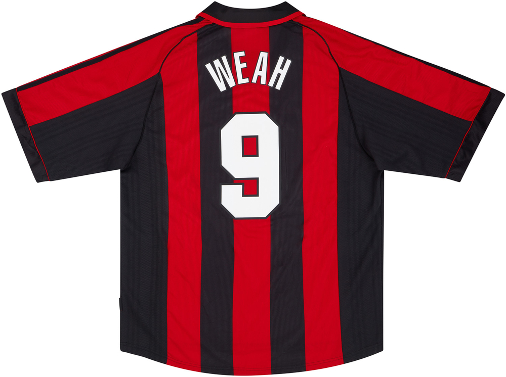 1998-00 AC Milan Home Shirt Weah #9 (Excellent) L