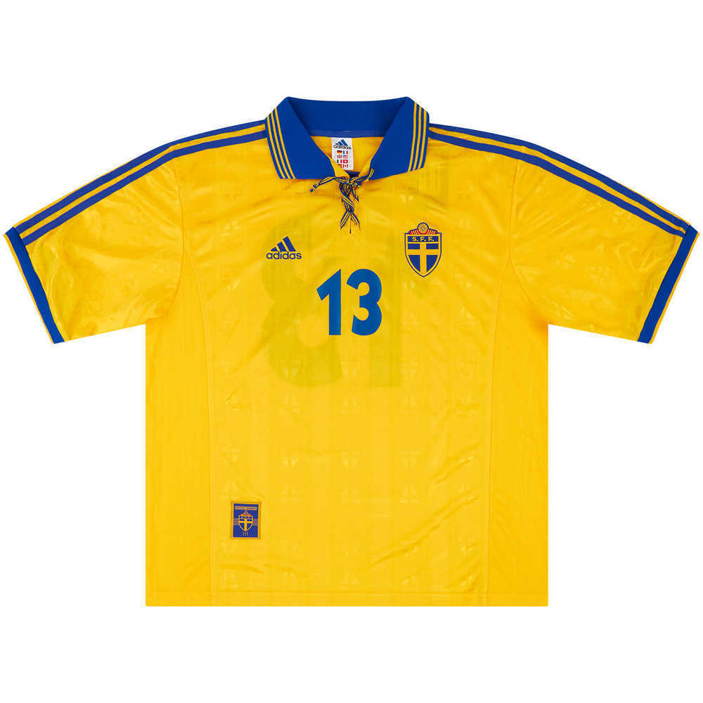1998 Sweden Match Issue Home Shirt #13 (Mjällby) v Italy