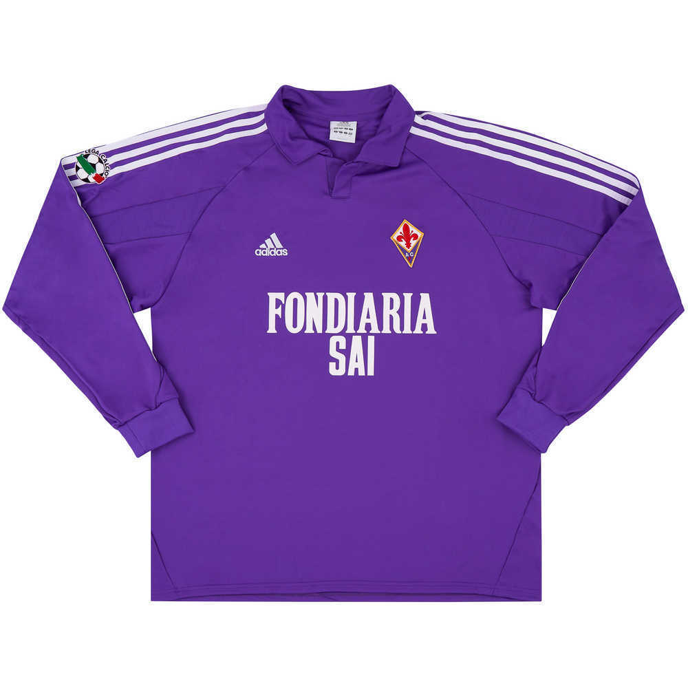 2003-04 Fiorentina Match Issue Home L/S Shirt Rigano' #9