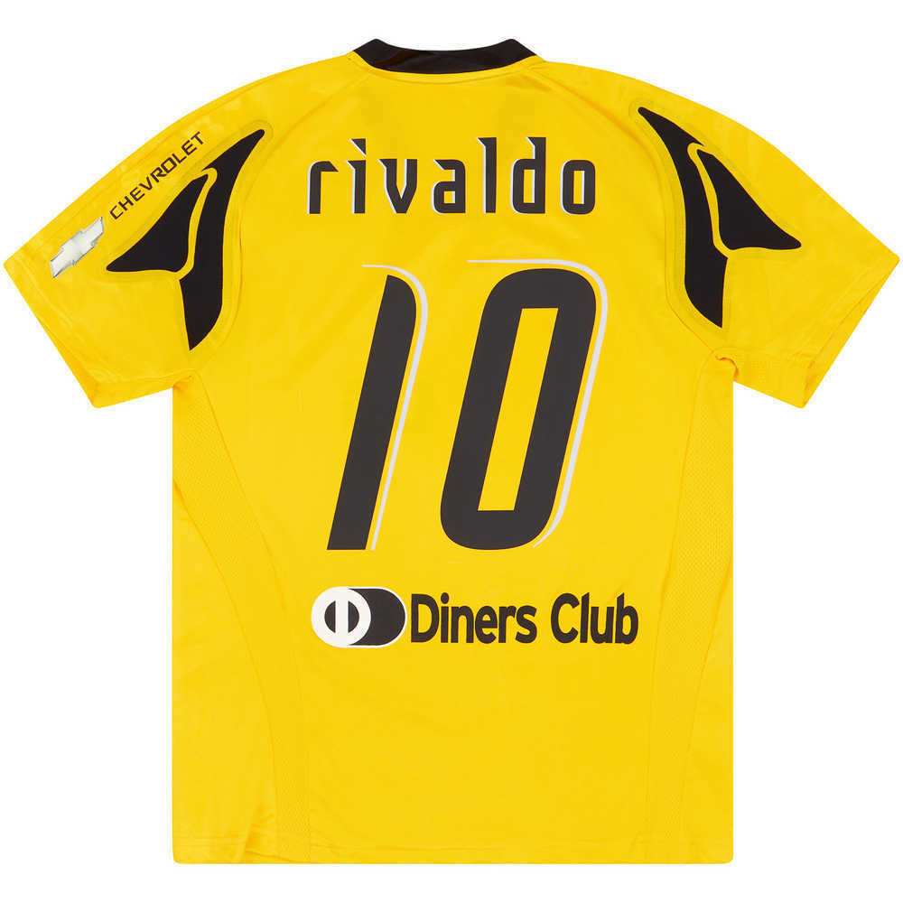 2007-08 AEK Athens Home Shirt Rivaldo #10 (Very Good) L