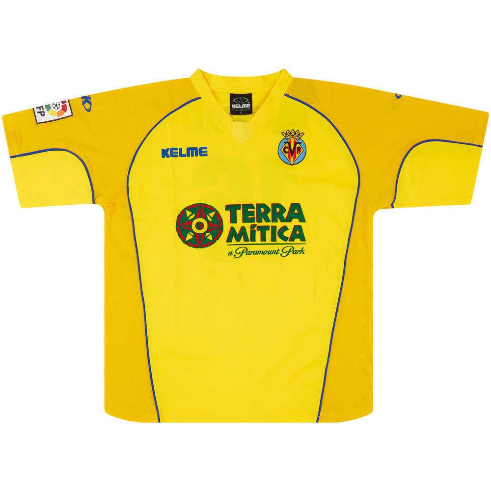 2003-04 Villarreal Match Worn Home Shirt Q.Alvarez #16 (v Valencia)