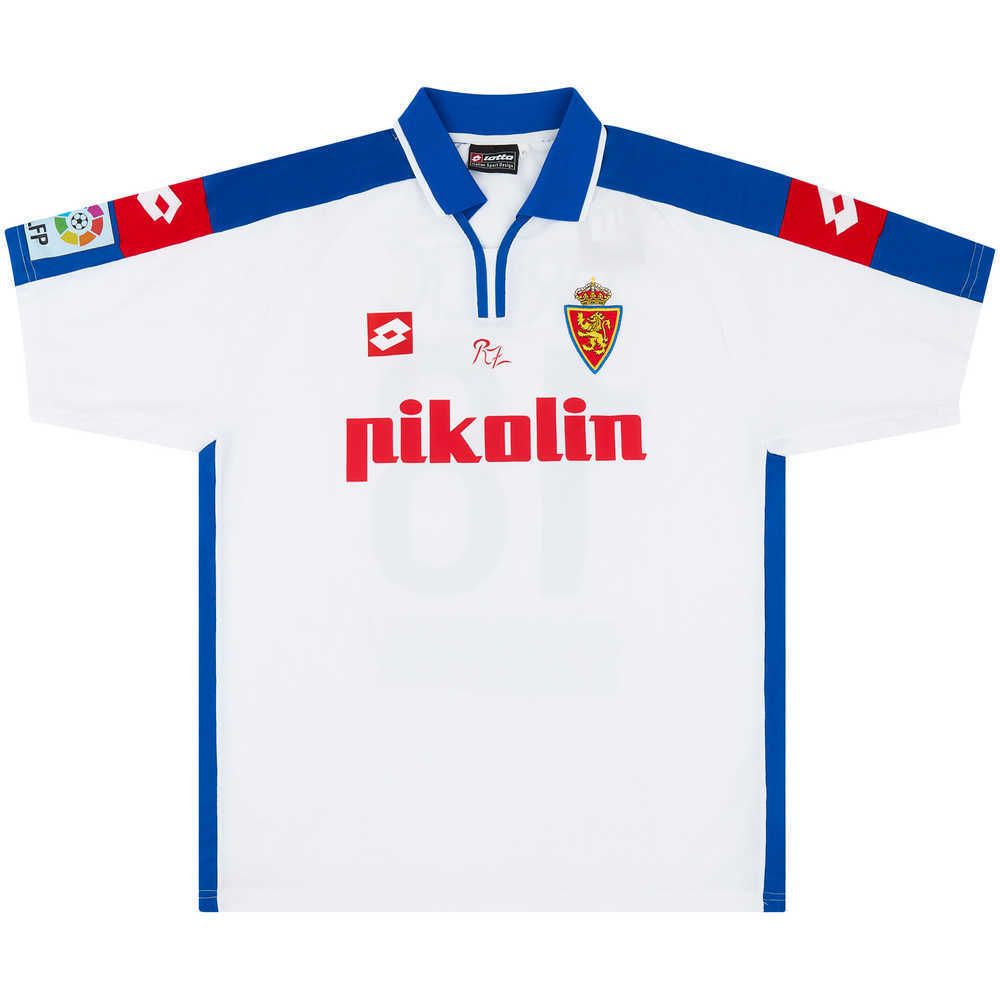 2003-04 Real Zaragoza Match Worn Home Shirt Drulic #18 (v Valencia)