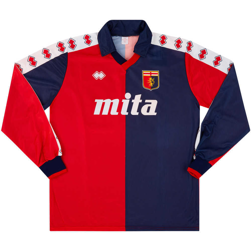 1989-90 Genoa Match Issue Home L/S Shirt #15 (Rotella) v Sampdoria