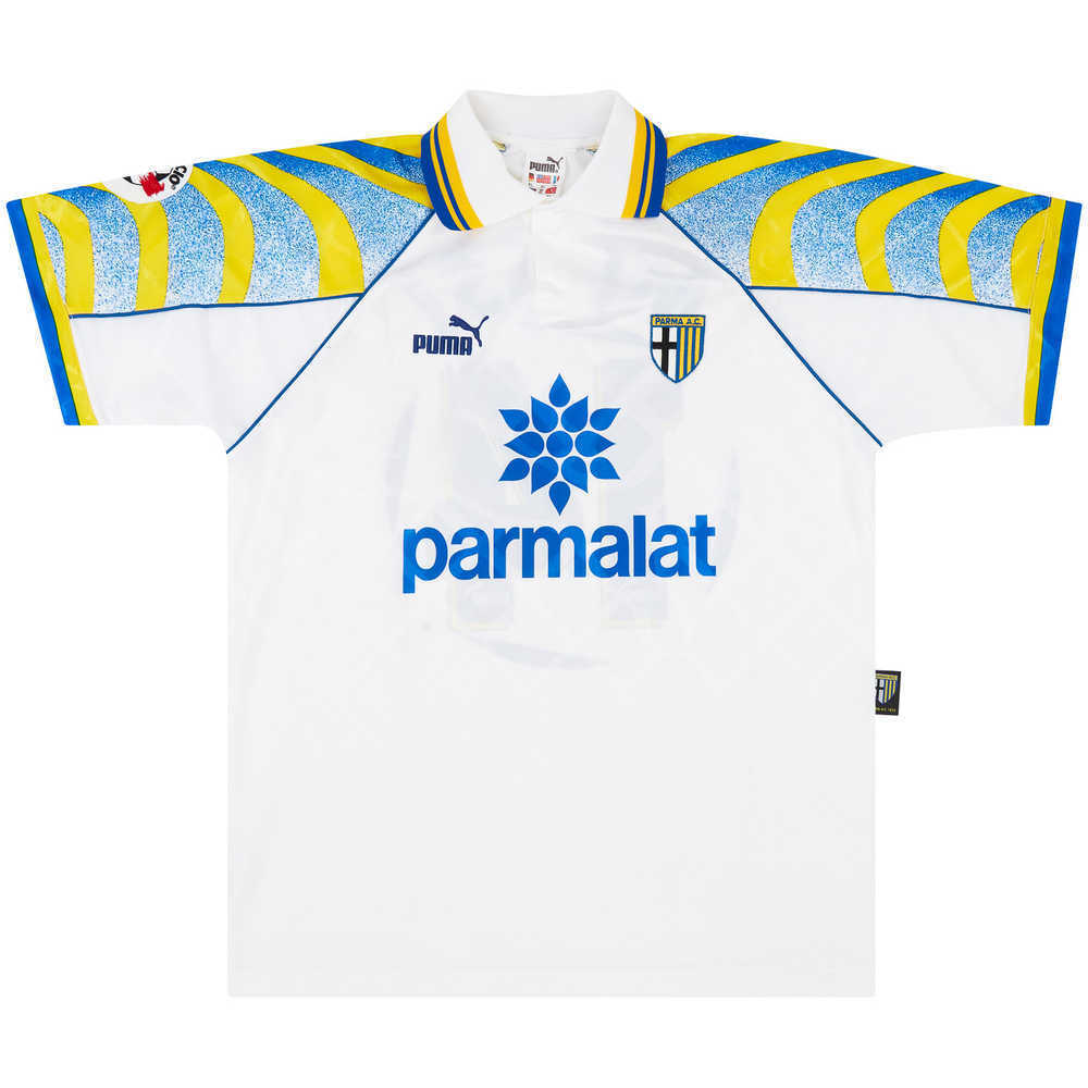 1996-97 Parma Match Worn Home Shirt Mussi #14 (v Roma)