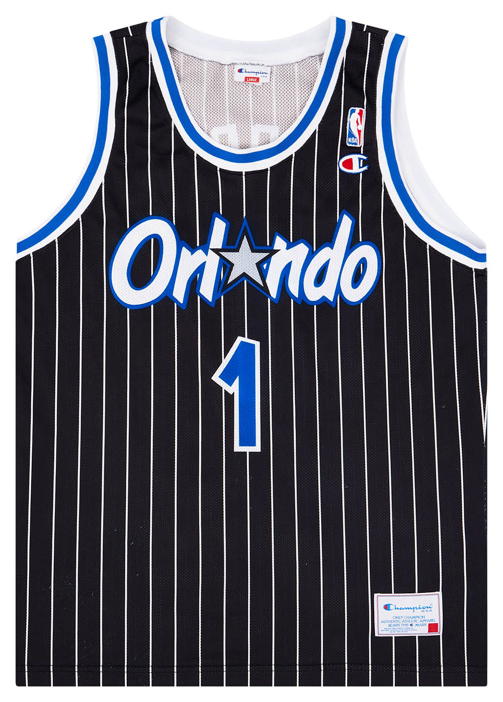 1993-94 Orlando Magic Hardaway #1 Champion Away Jersey (Excellent) L