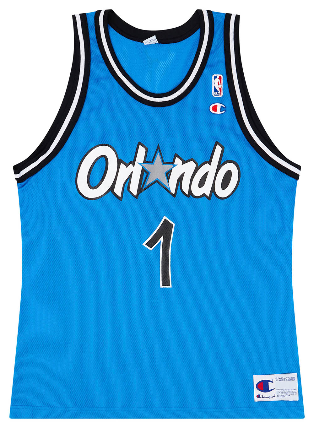 1995-98 ORLANDO MAGIC HARDAWAY #1 CHAMPION JERSEY (HOME) L