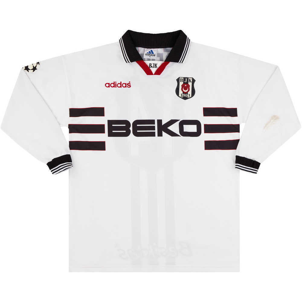 1997-98 Besiktas Match Worn Champions League Home L/S Shirt Recep #14 (v Gothenburg)