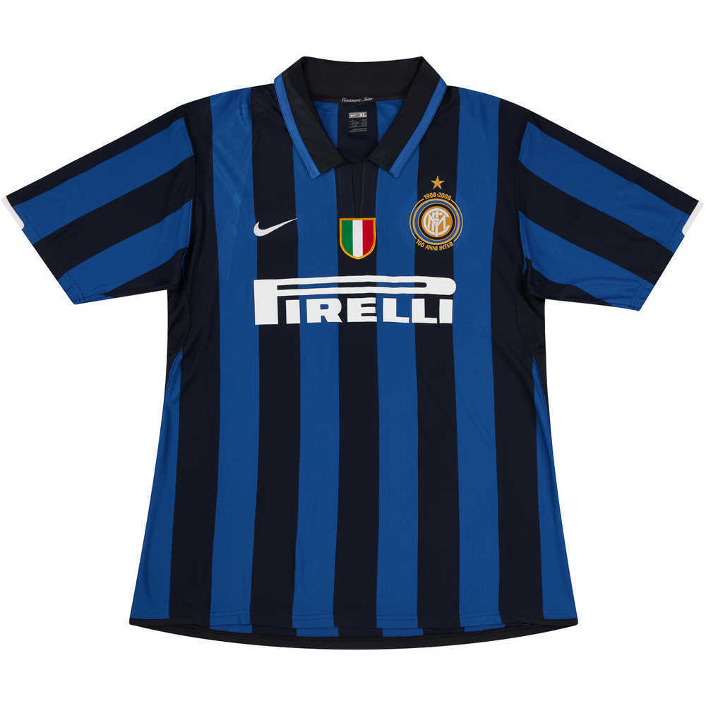 2007-08 Inter Milan Match Worn Centenary Home Shirt #26 (Chivu) v Man Utd