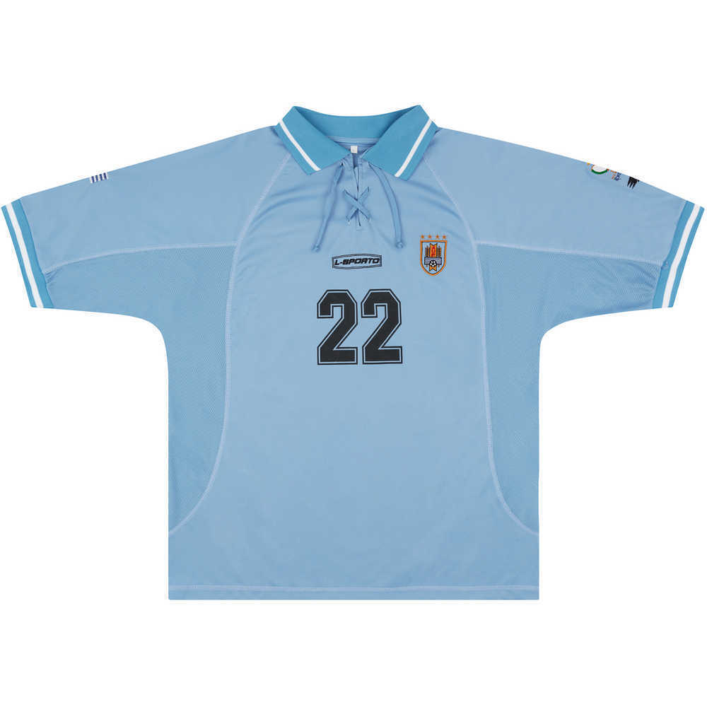 2002 Uruguay Match Issue World Cup Home Shirt G. De Los Santos #22 (v Denmark)