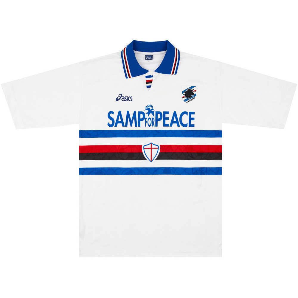 1995-96 Sampdoria Match Worn Away Shirt #4 (Franceschetti) v Rangers