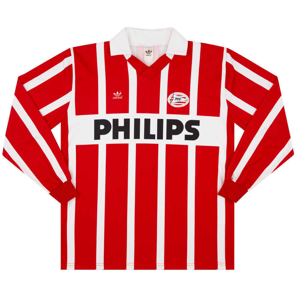1992-93 PSV Match Worn Home L/S Shirt #6 (Popescu) v Lazio