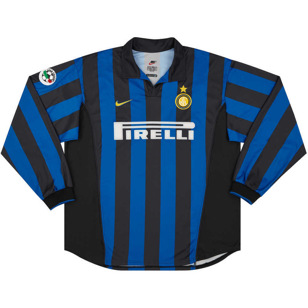 1998-99 Inter Milan Match Issue Home L/S Shirt Winter #8
