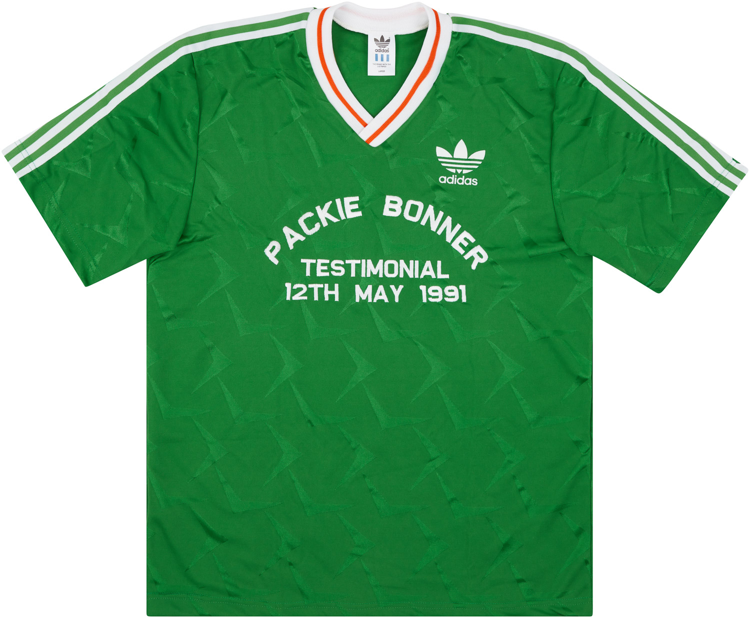 1991 Republic of Ireland Player Issue Packie Bonner Testimonial Home Shirt - 10/10 -