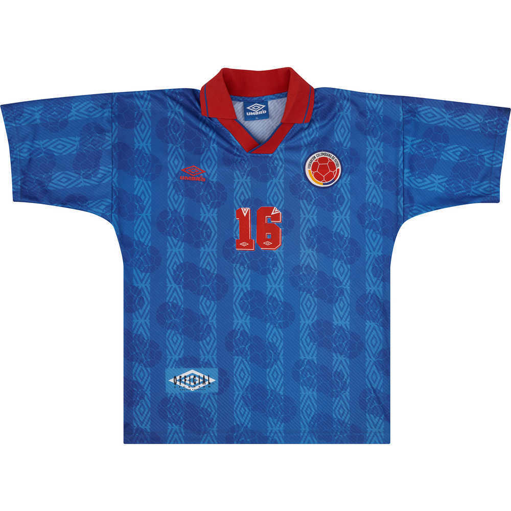 1994 Colombia Match Worn Away Shirt #16 (Aristizábal) v Sweden