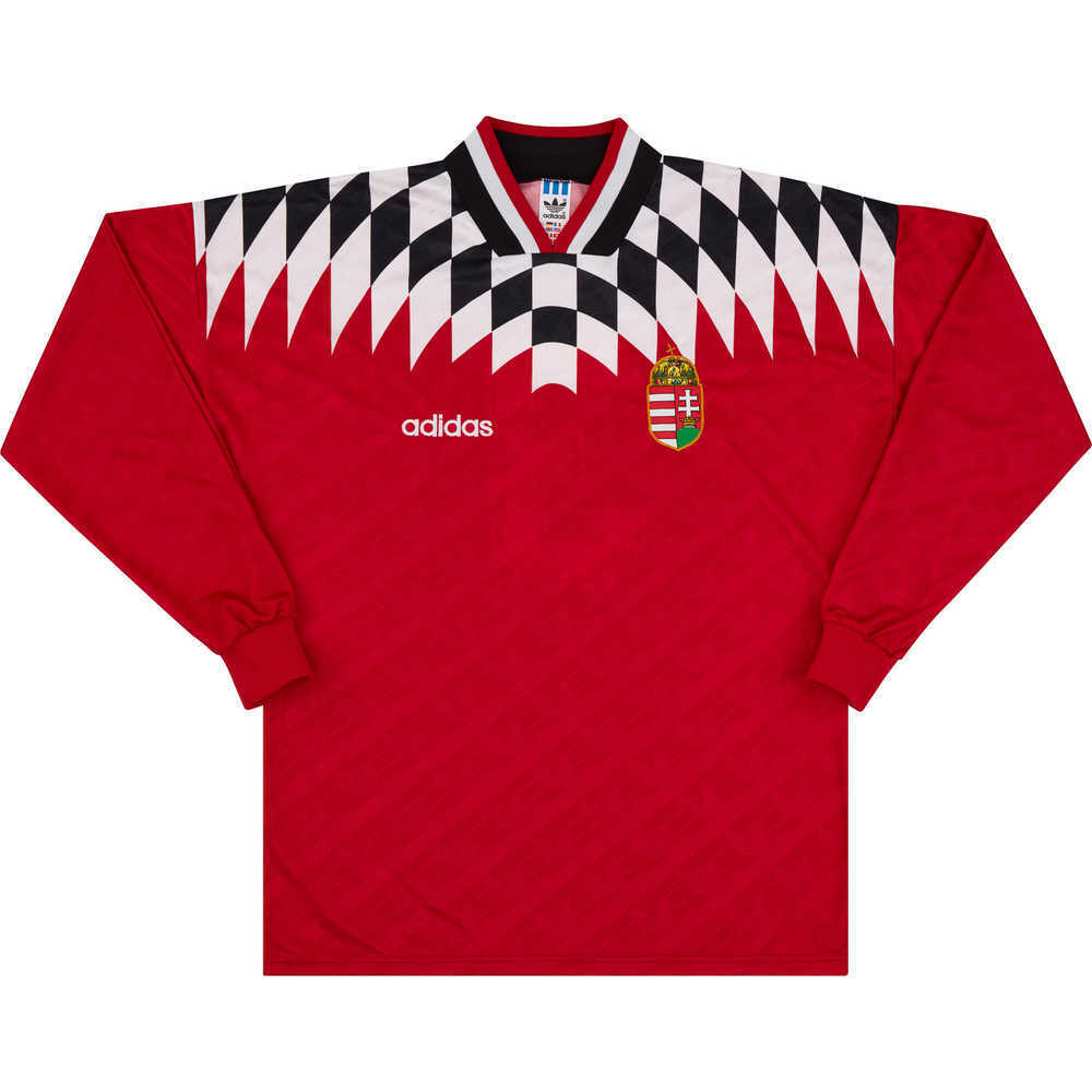 1996 Hungary Match Worn European U-21 Championship Home L/S Shirt #3 (Molnár) v Scotland