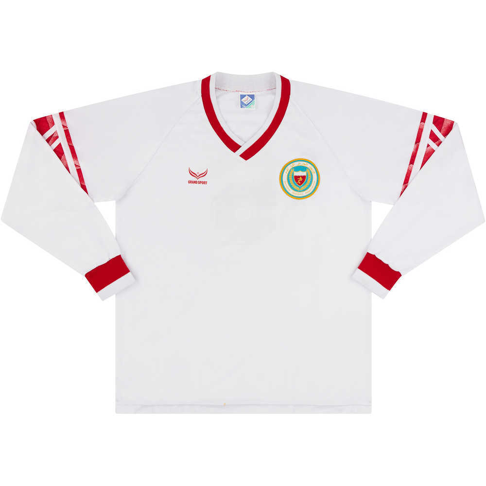 1990 Bahrain Match Worn Away L/S Shirt #6 (v Denmark XI)
