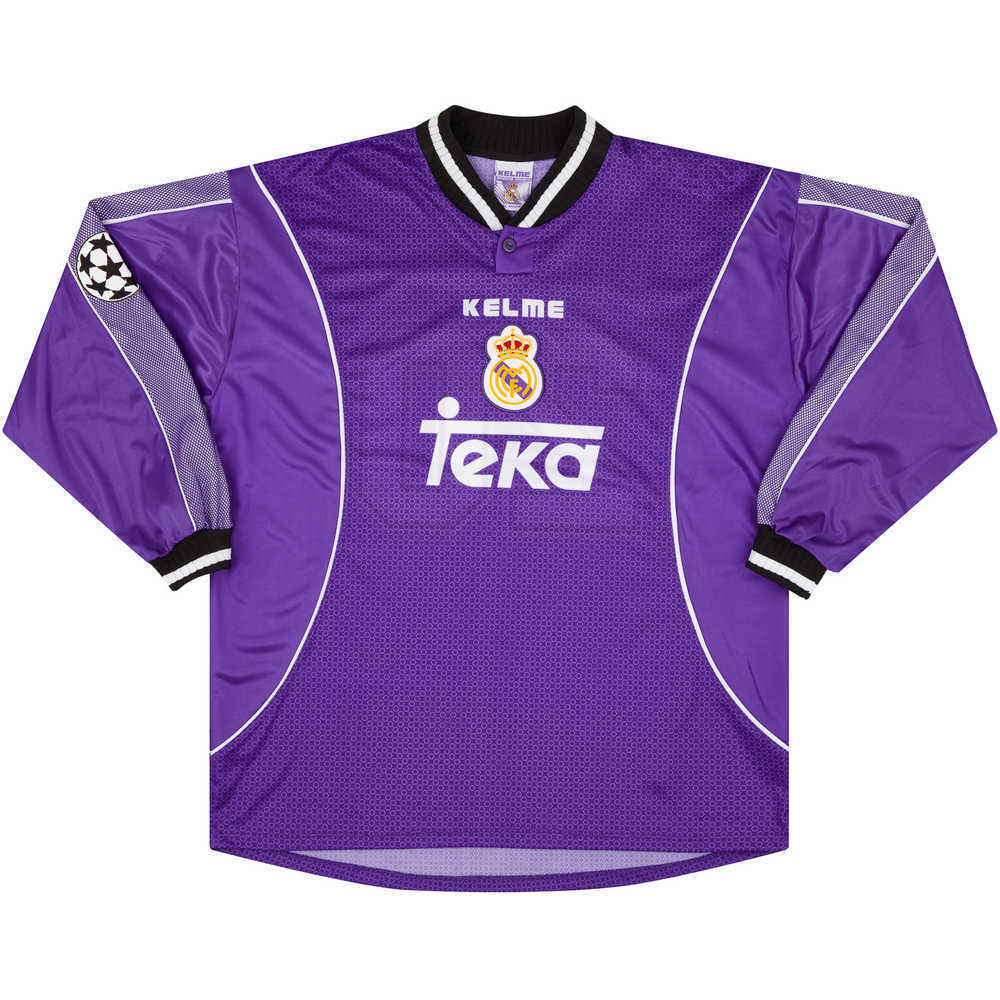 1997-98 Real Madrid Match Issue Champions League Away L/S Shirt Petkovic #20