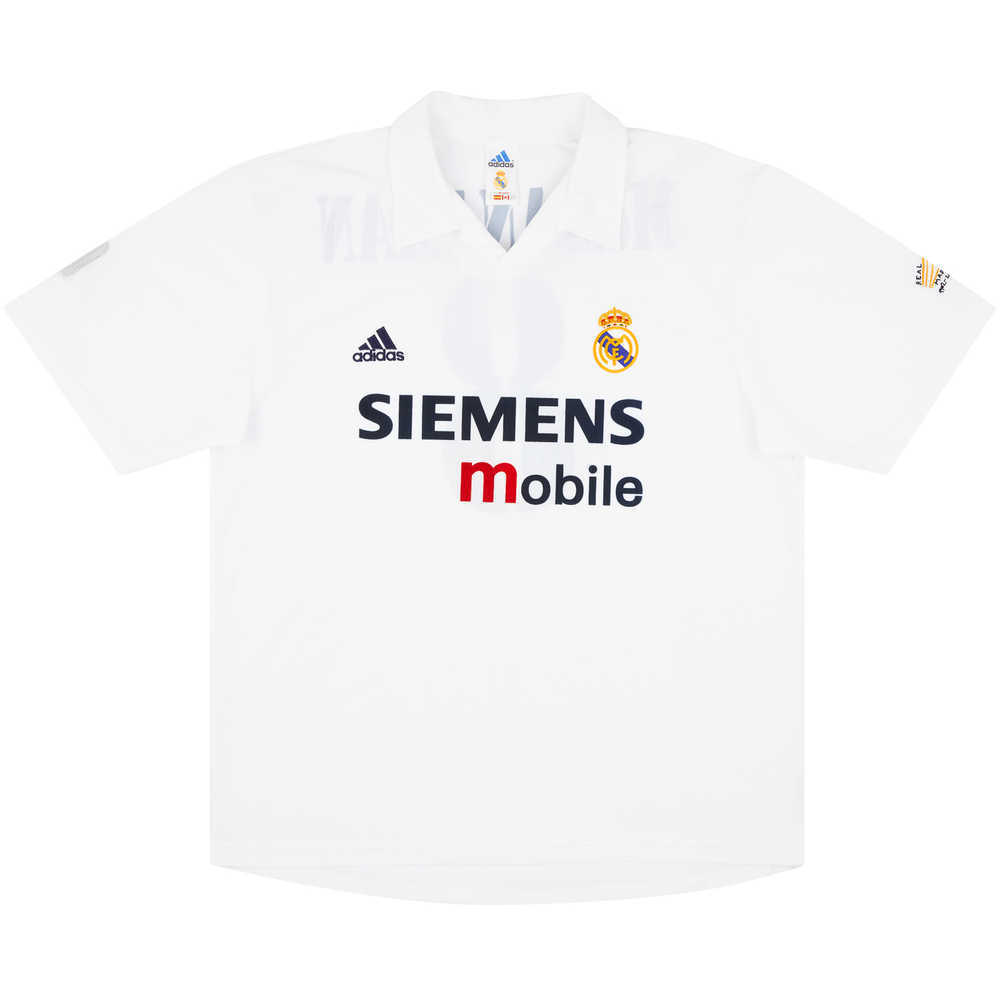 2002-03 Real Madrid Match Issue Centenary Home Shirt McManaman #8