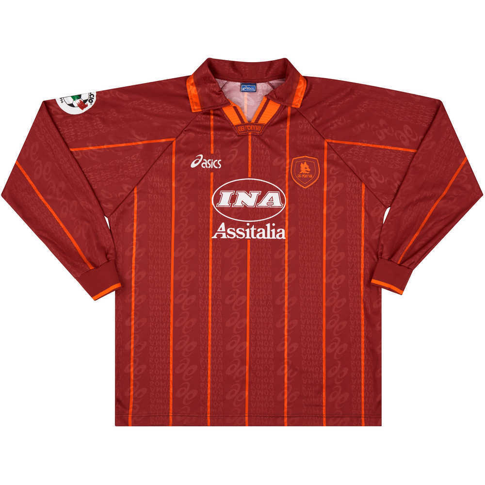 1996-97 Roma Match Worn Home L/S Shirt Di Biagio #15 (v Ajax)