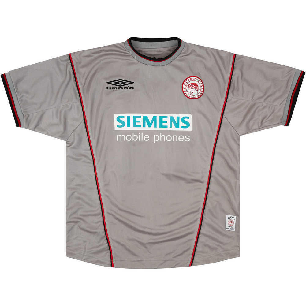 2000-01 Olympiakos Match Issue Away Shirt Zetterberg #20