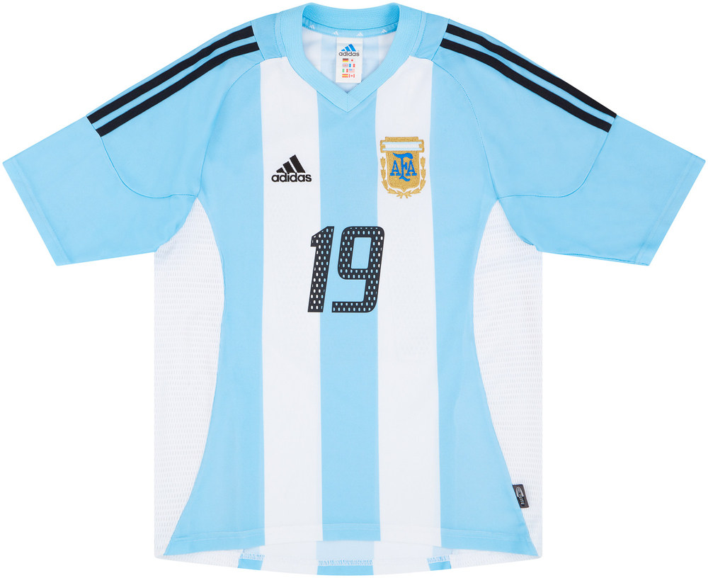 2002-04 Argentina Home Shirt Crespo #19 (Excellent) XL-Argentina Names & Numbers Korea/Japan 2002 Legends