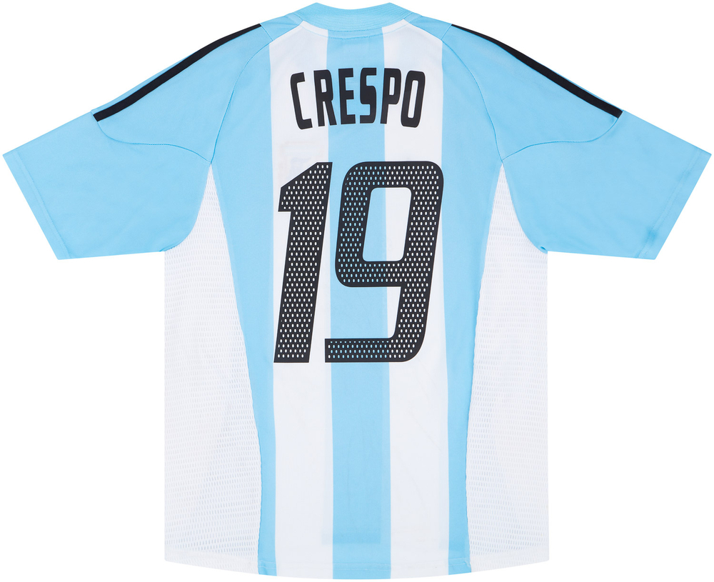 2002-04 Argentina Home Shirt Crespo #19 (Very Good) XL-Argentina Names & Numbers Korea/Japan 2002 Legends