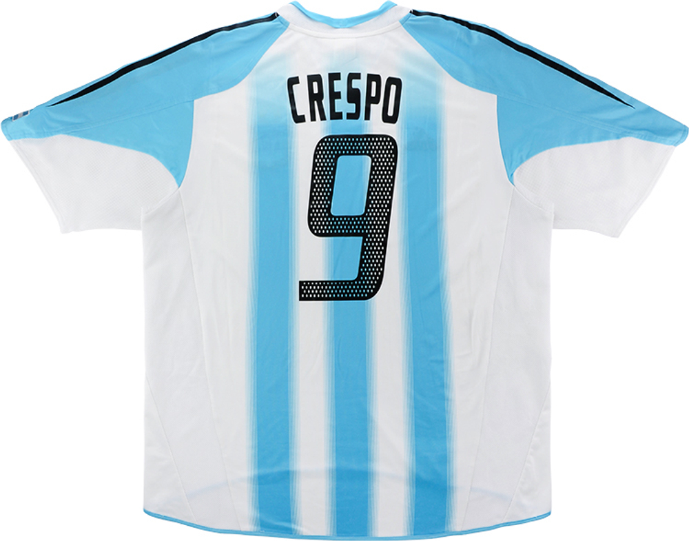 2004-05 Argentina Home Shirt Crespo #9 (Excellent) L-Argentina Names & Numbers Legends
