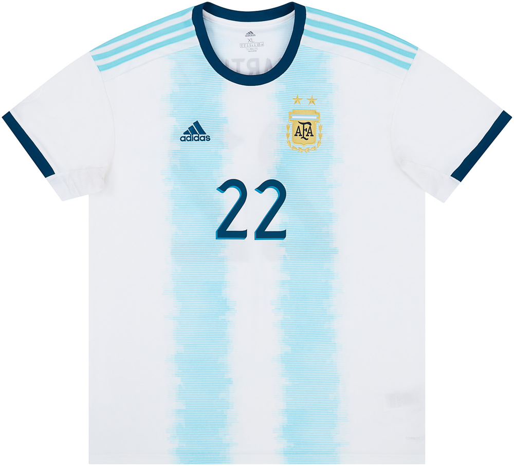 2019-20 Argentina Home Shirt L.Martinez #22 (Excellent) XL-Argentina Names & Numbers Current Stars