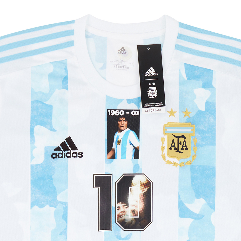 2020-22 Argentina Special Edition Home Shirt Maradona #10 *BNIB*-Argentina Legends Dazzling Designs