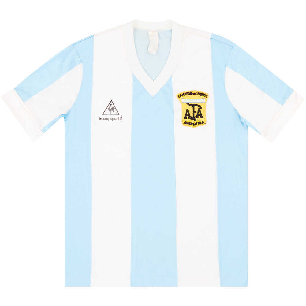 1980-82 Argentina Home 'Campeon del Mundo' Shirt (Excellent) Y