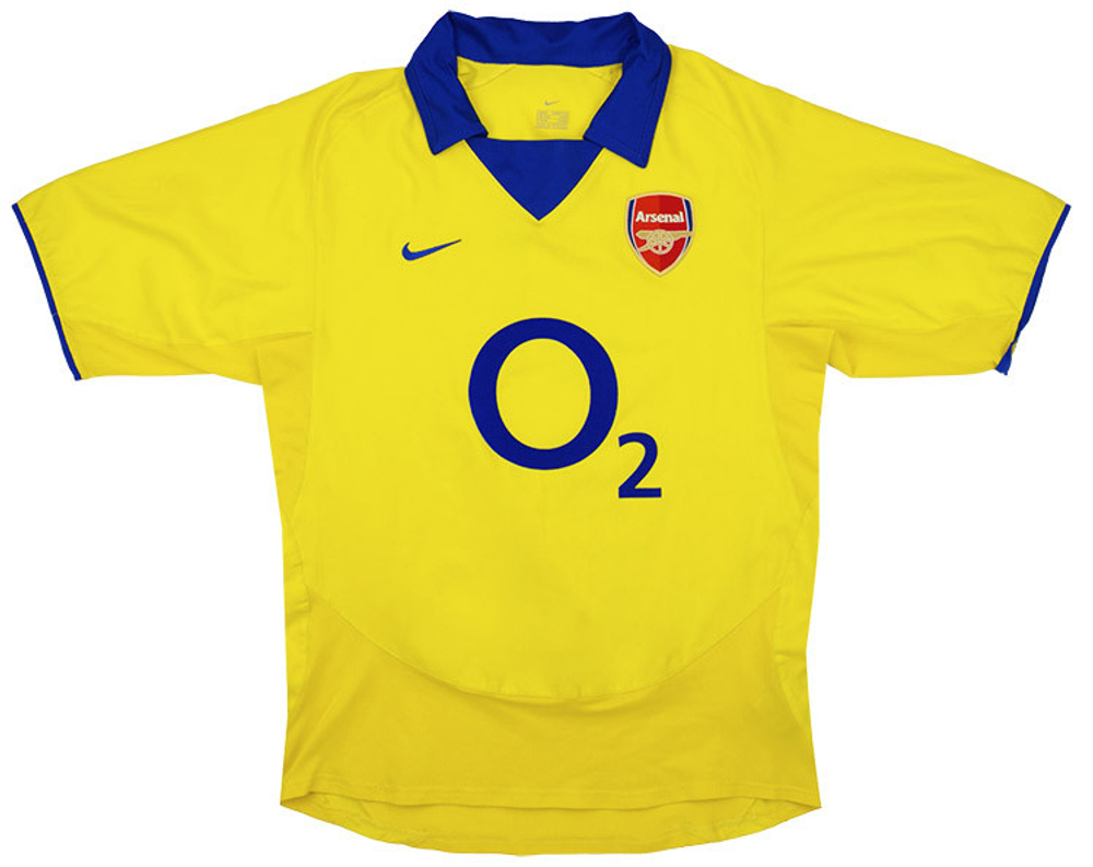 2003-05 Arsenal Away Shirt Bergkamp #10 (Very Good) S-Arsenal Dennis Bergkamp Names & Numbers Legends