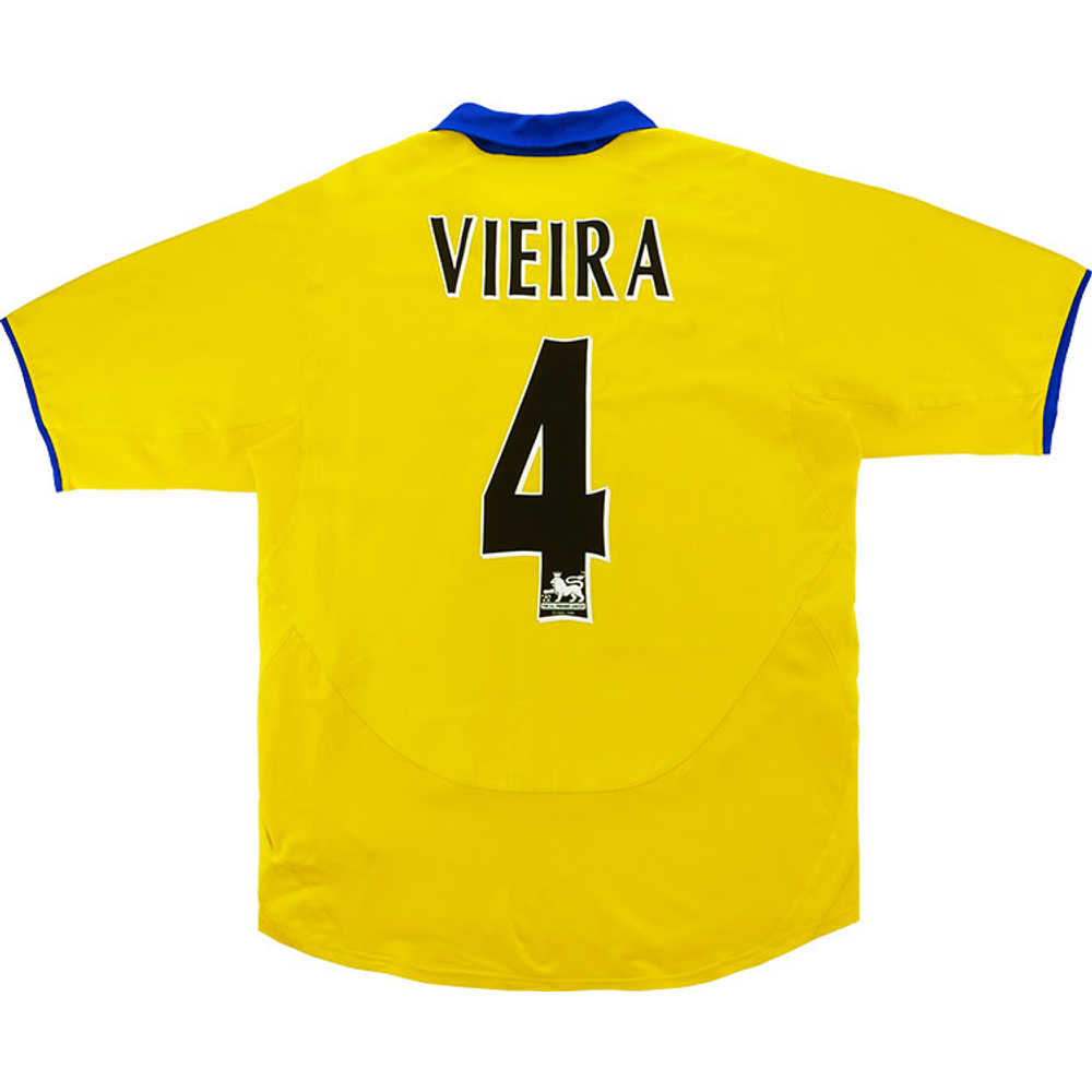 2003-05 Arsenal Away Shirt Vieira #4 (Very Good) XL