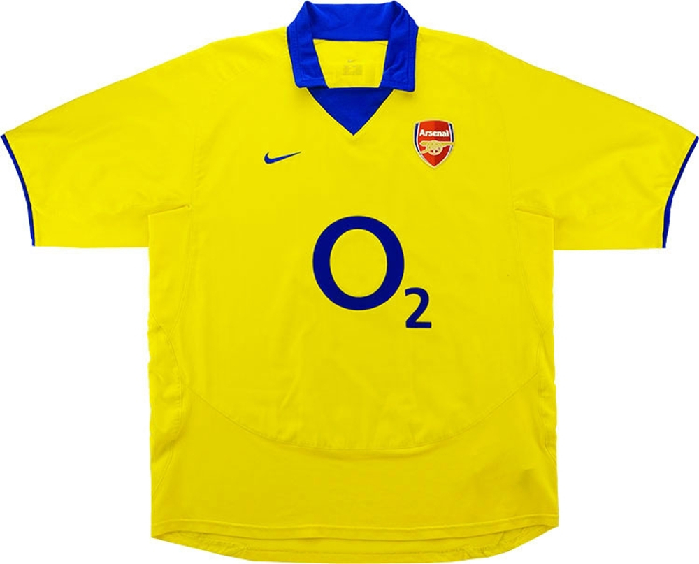2003-05 Arsenal Away Shirt Vieira #4 (Excellent) S-Arsenal Dennis Bergkamp Names & Numbers Legends