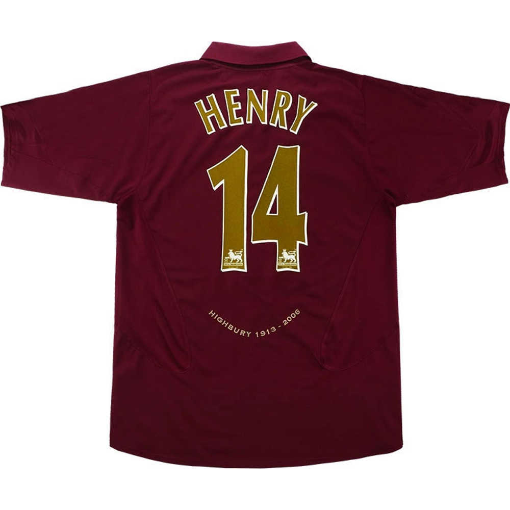 2005-06 Arsenal Home Shirt Henry #14 (Very Good) L